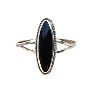 VTG Sterling Silver Black Stone Ring